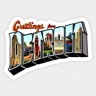 Greetings from Detroit (1950's) Sticker